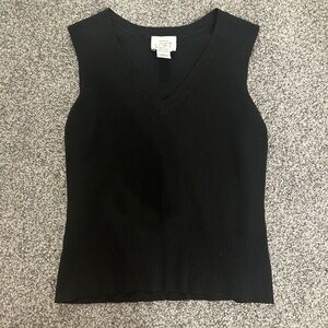 LOFT Black V-Neck Tank Top